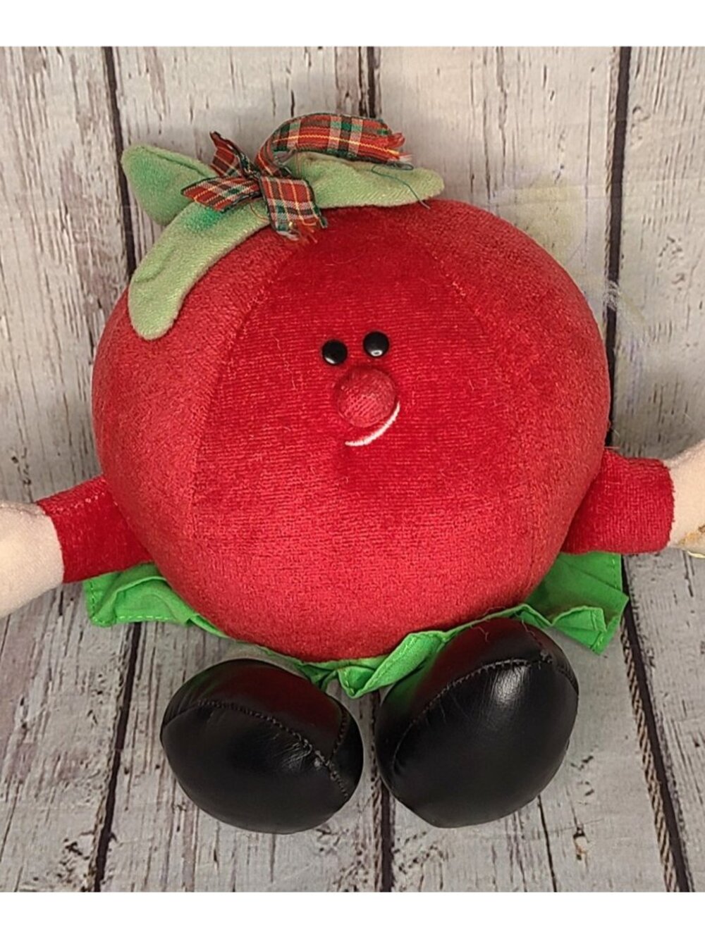 8" Vintage Avon 1986 Tallulah Tomato Plush Somersaults Cheerleader Skirt Fruit